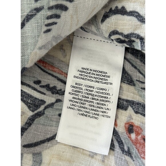 Lauren Ralph Lauren Womens XL Linen Button Up Shirt Tropical Floral Beach - Picture 10 of 10